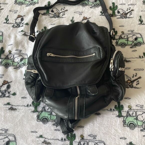 Alexander Wang Lambskin leather Marti Backpack Bag Washed Black Rhodium Hardware - Picture 4 of 17